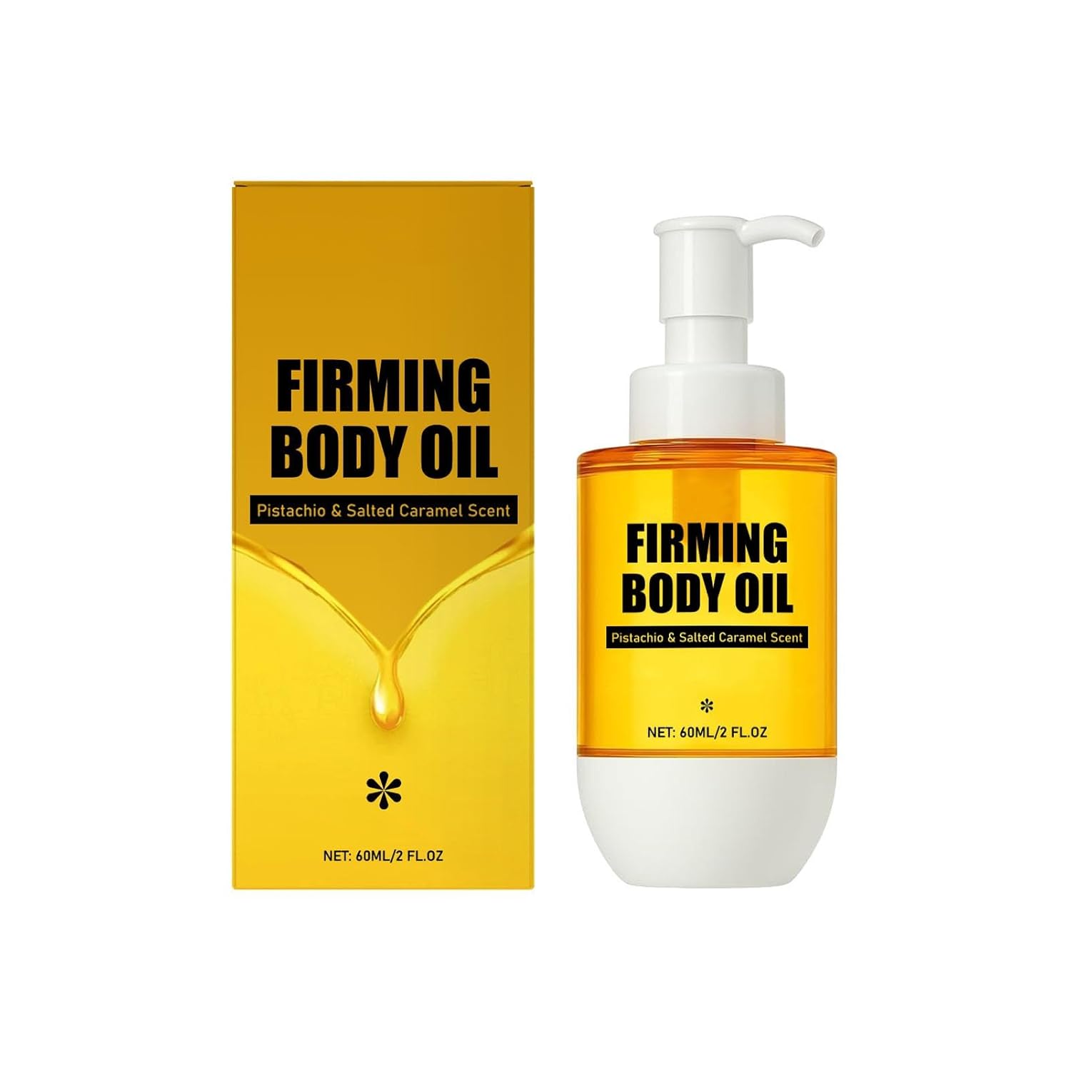 Woranb Firming Body Oil, 2 fl.oz / 60 ml, Firming Body Oil, Body Moisturising Oil for Women, Pistachio, Salted Caramel Odor, Non-Greasy Texture, Visibly Smooth Look (1)