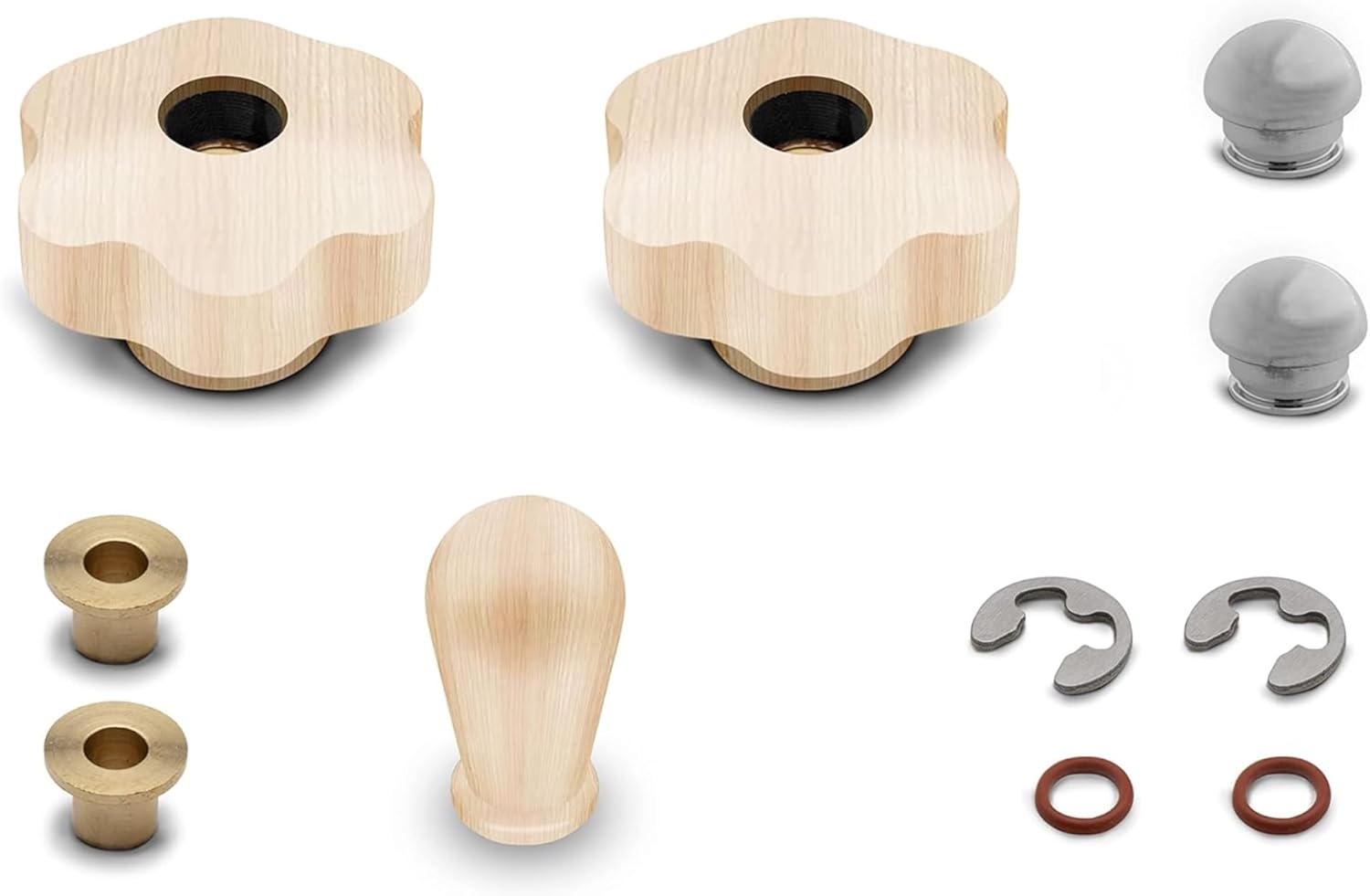 Lelit Upgrade Kit for Mara and MaraX Coffee Machines - Steam Knobs and Levers - Light Brown