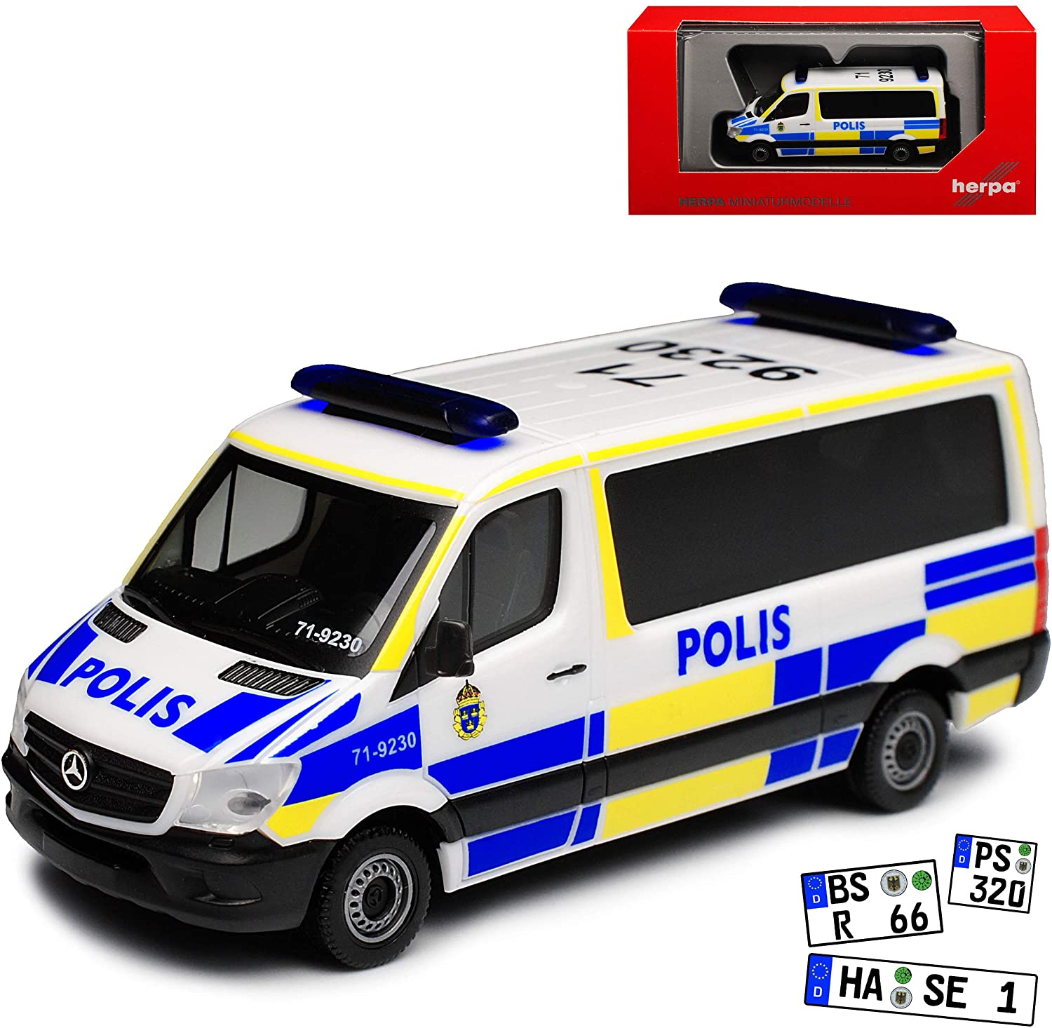 Herpa Mercedes-Benz Mercedes-Benz Sprinter Ii Transporter Polis Polis Sweden White Ncv 3 W906 M