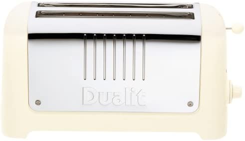 Dualit Lite Toaster for 2-4 Toast Soft Touch Defrost Function, cream