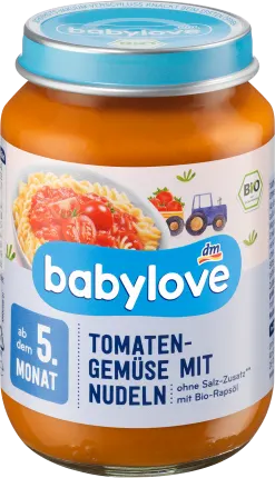 babylove Menu tomato vegetables with noodles from the 5th month, 190 g