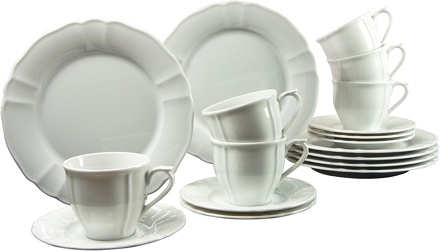 Creatable 18-Piece Flora White Coffee Set, Multi-Colour