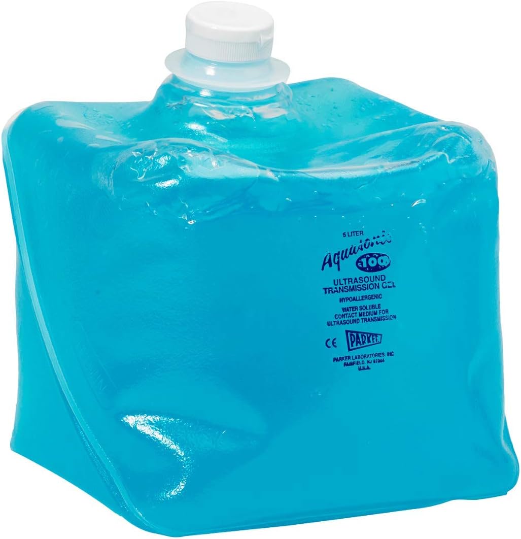 Parker Labs Parker Aqua Sonic 100 Ultrasound Gel, Ultrasonic Transmission Gel, Water Soluble Hypoallergenic Bacteriostatic, Non-Sensitising Gel for Therapeutic Medical Ultrasound and Beauty Application, 5L