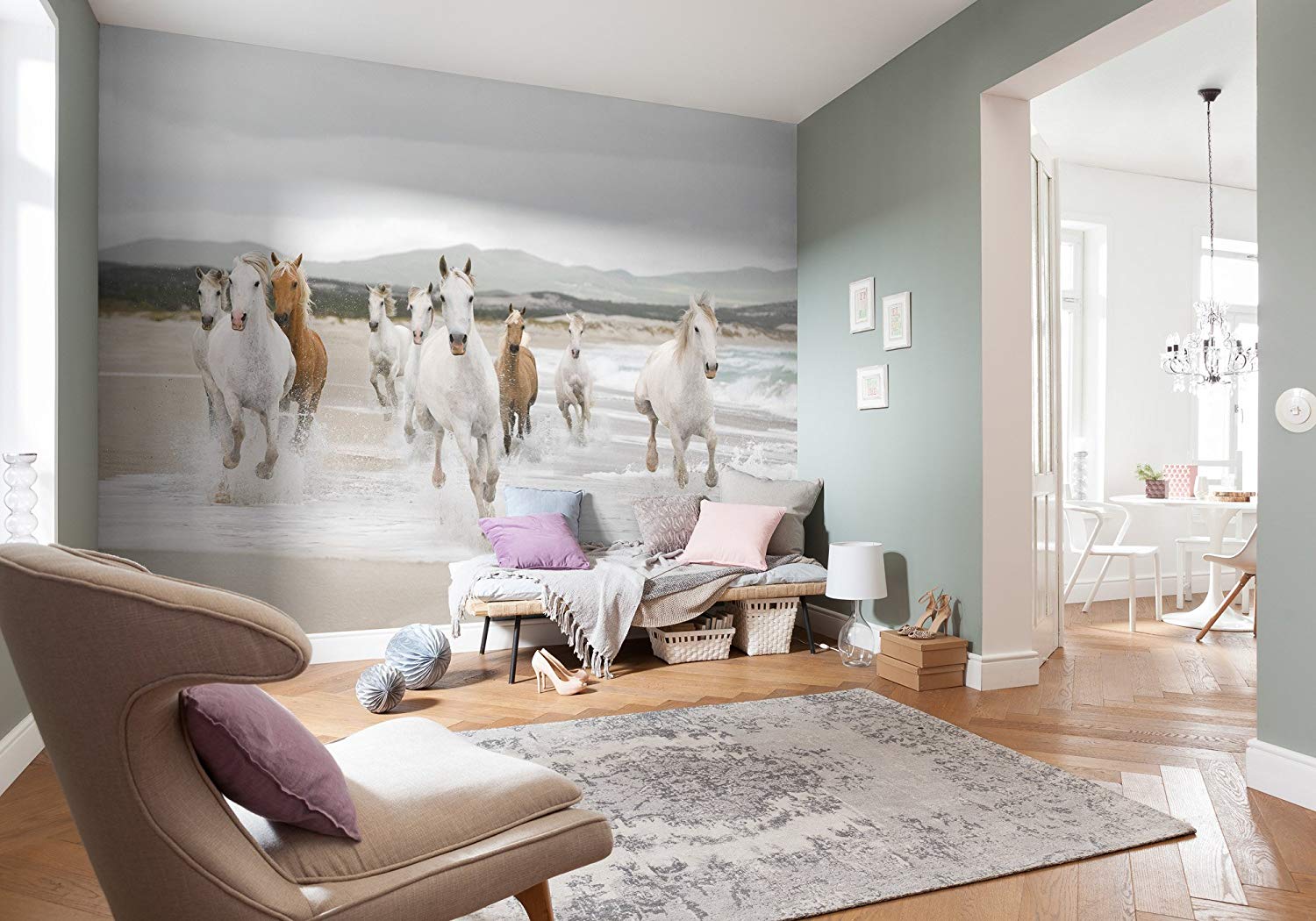 Komar White Horses Wallpaper