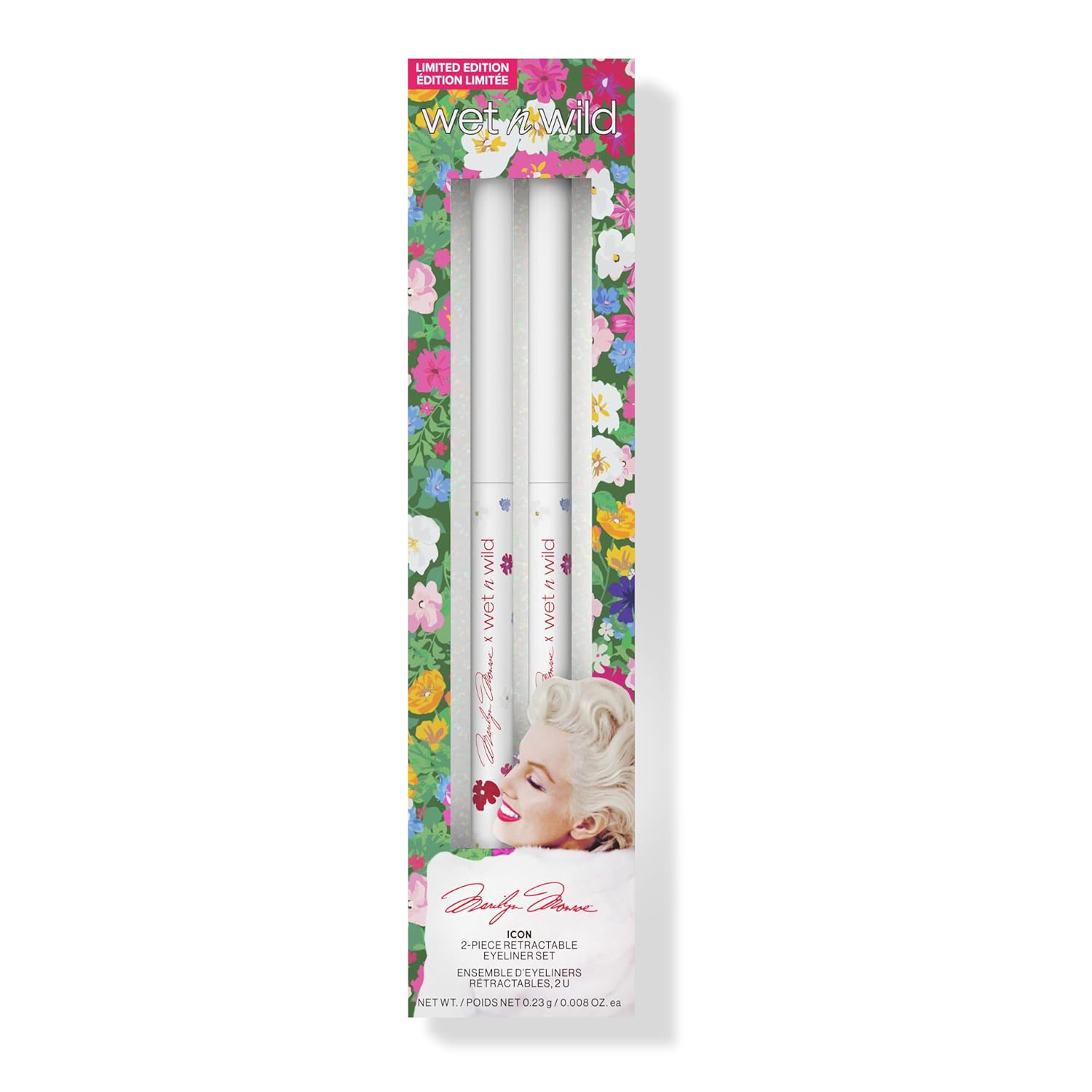 Wet n Wild Marilyn Monroe Icon Retractable Eyeliner Set, 2-teiliges Set mit Einziehbarem Eyeliner, Enthält 2 Gel Eyeliner Stifte, Mattes Finish, Hochpigmentiert, Braun und Weiß