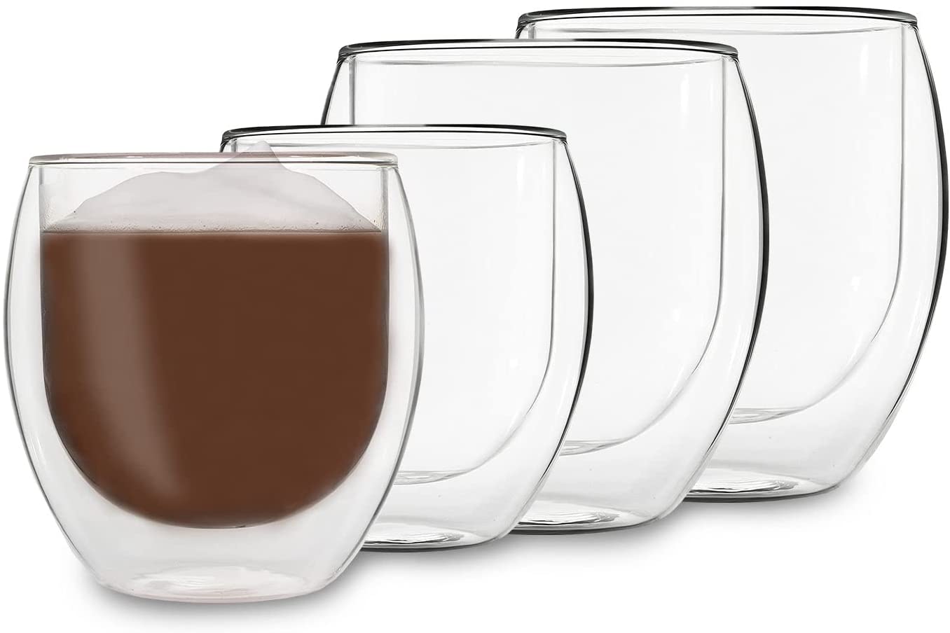 DUOS Feelino Double-Walled Thermal Tea Glasses / Coffee Glasses with Floating Effect Keeps Drinks Warmer for Longer and Cold Cold for Longer