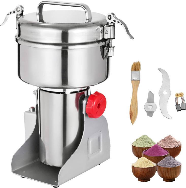 SucceBuy 220V 2500W Electric Grinder 25000rpm Flax Seed Grinder Nutmeg Stainless Steel Grinding Herbs Medicinal Plants Spices Grains and Beans 750g