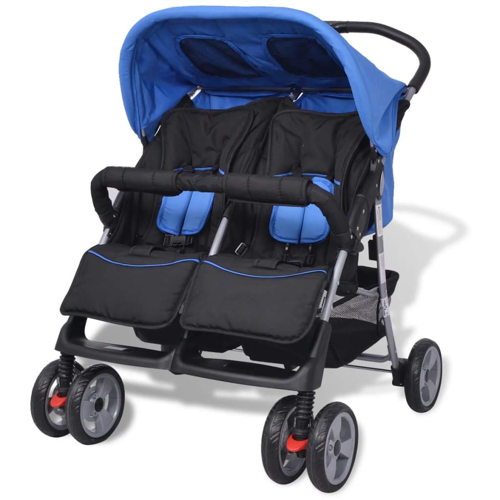vidaXL Twin Buggy Folding Twin Pushchair