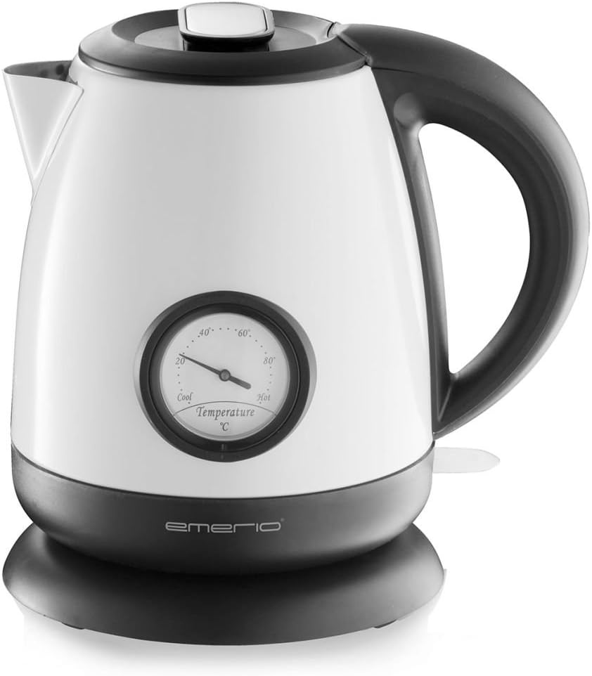 Emerio Kettle, 1.0 L, white, temperature display, 2000 W