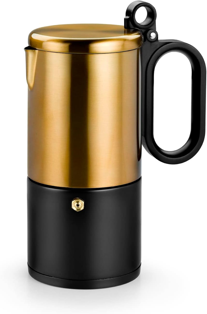 Bra coffee stainless steel 4 cup coffee maker black and copper suitible for all hob Types including induction