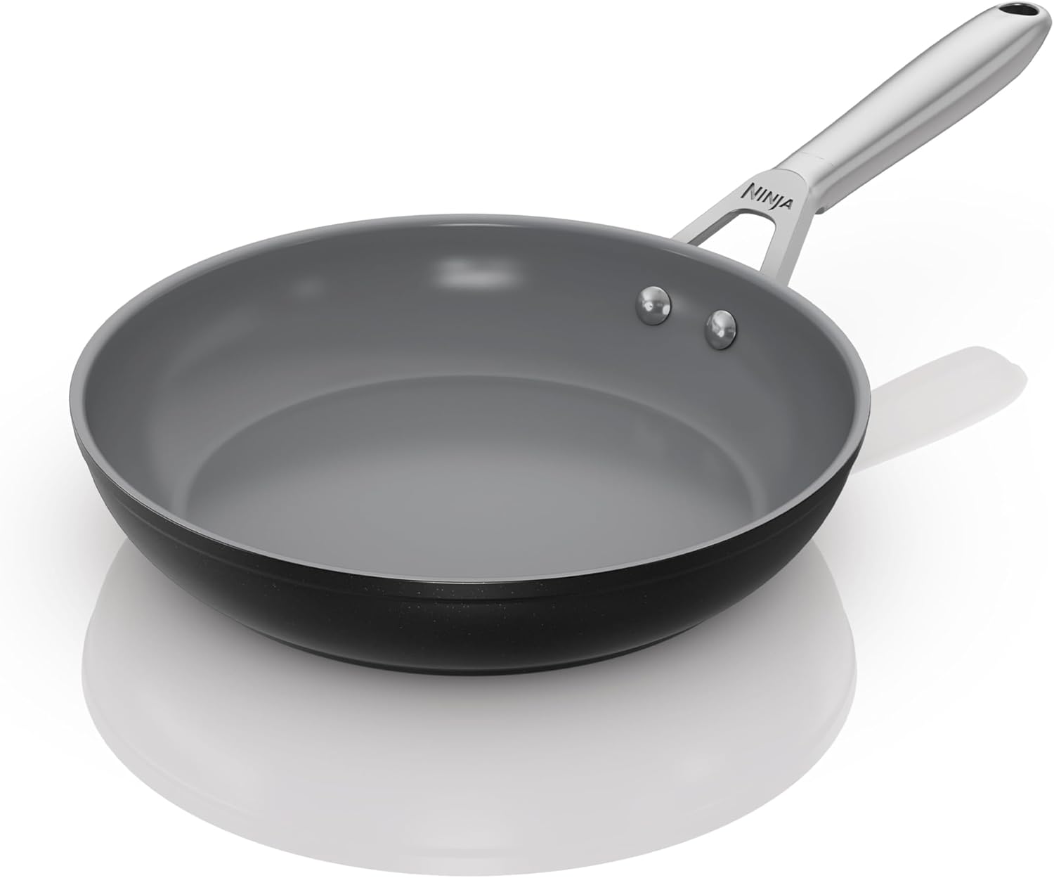 Ninja ZEROSTICK Ceramic Pro 24 cm Frying Pan, Scratch Resistant, PTFE Free, All Hob Types Compatible, Black, CW30024UK