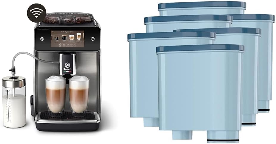 Philips Domestic Appliances Saeco Granaroma Deluxe Fully Automatic Coffee Machine - Wifi Connectivity & Wesper Water Filter Cartridges Compatible with Saeco and Philips Coffee Machine
