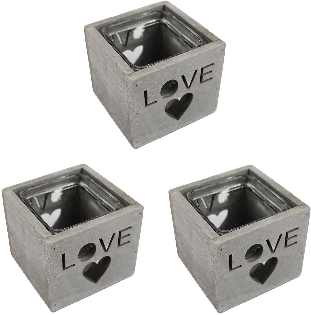 Decoline Love Tea Light Holder Set of 3