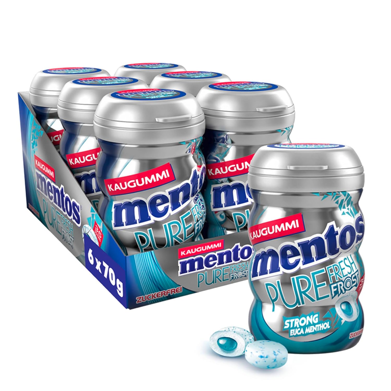 MENTOS Store Mentos Pure Fresh Frost chewing gum, 6-pack of chewing gum dragees, eucalyptus flavor, sugar-free