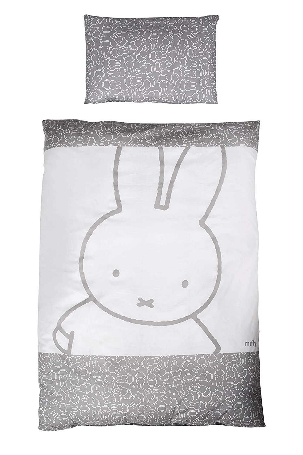 roba Reversible 2-piece bedding set, Miffy collection, children\'s bed linen 100 x 135 cm, baby bedding set, 100% cotton, duvet cover 100 x 135 cm and pillowcase 40 x 60 cm