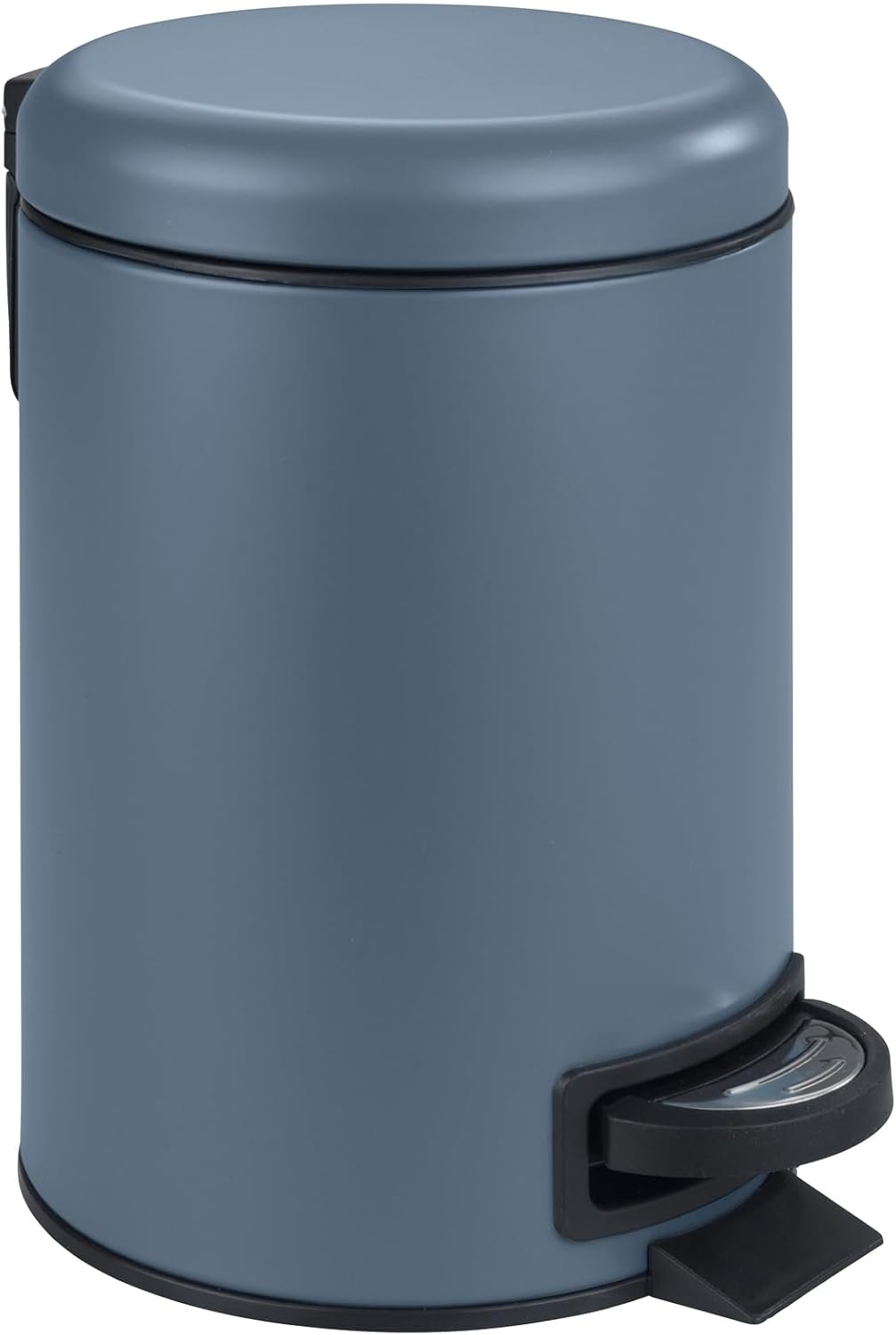 WENKO Leman Pedal Bin 3 Litre with Removable Insert Painted Steel 17 x 25 x 22.5 cm Dark Blue