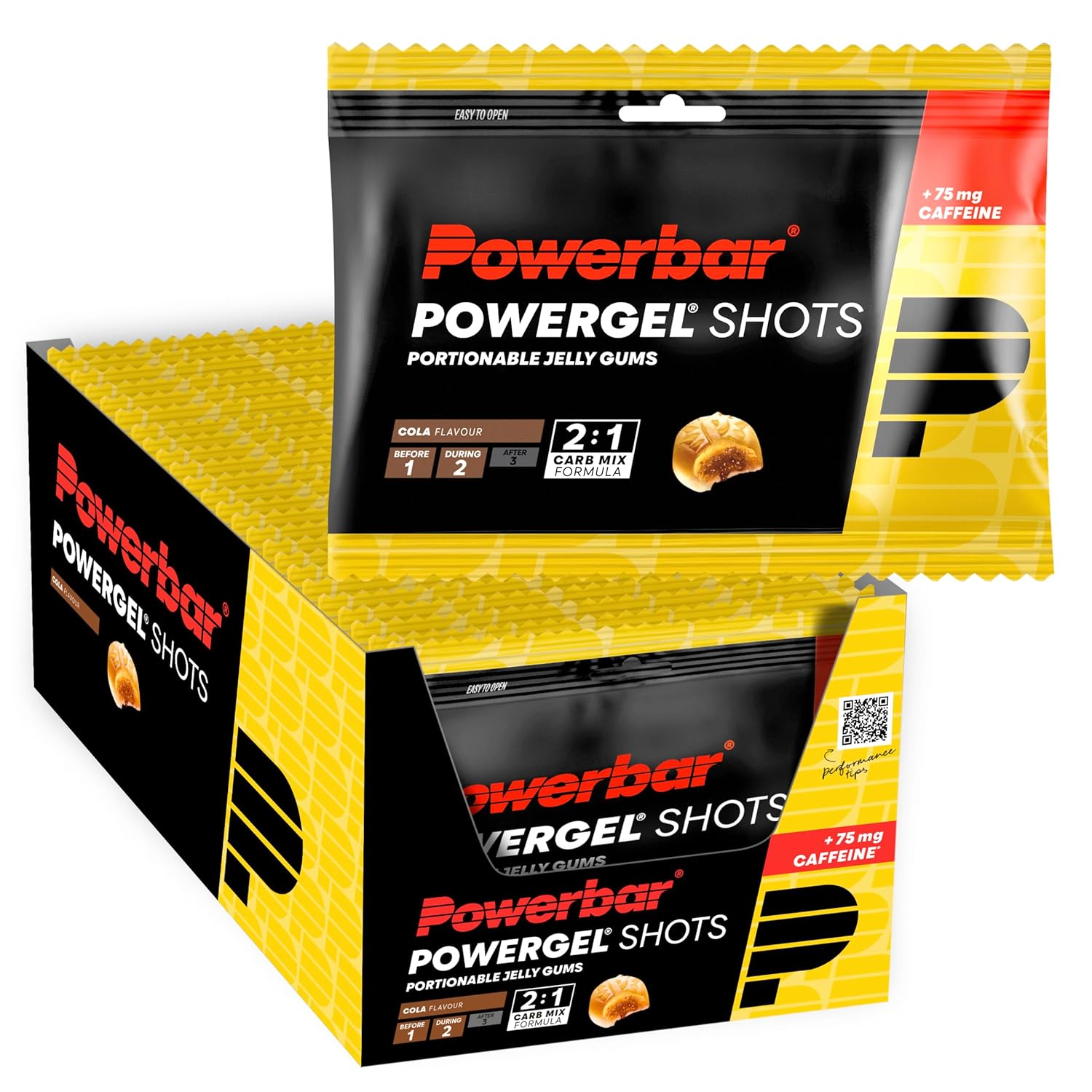 Powerbar - PowerGel Shots - Cola - 24x60g - High Carb Energy Gummies - 75mg Caffeine