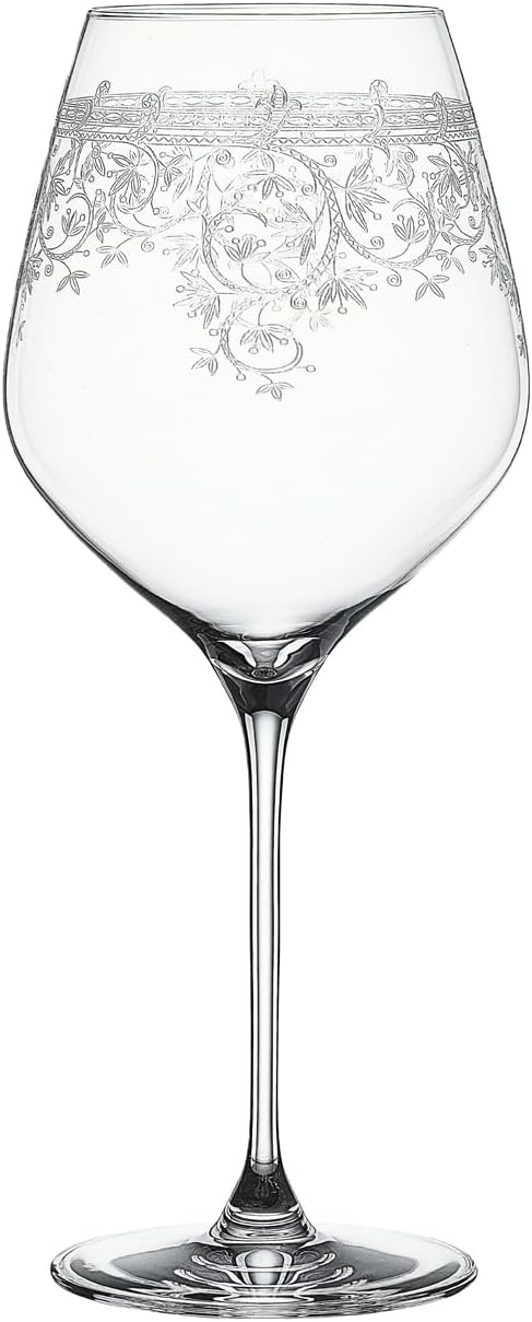 Spiegelau 4192260 2-Piece Burgundy Glass Set, Wine Glasses, Crystal Glass, 840 ml, Arabesque