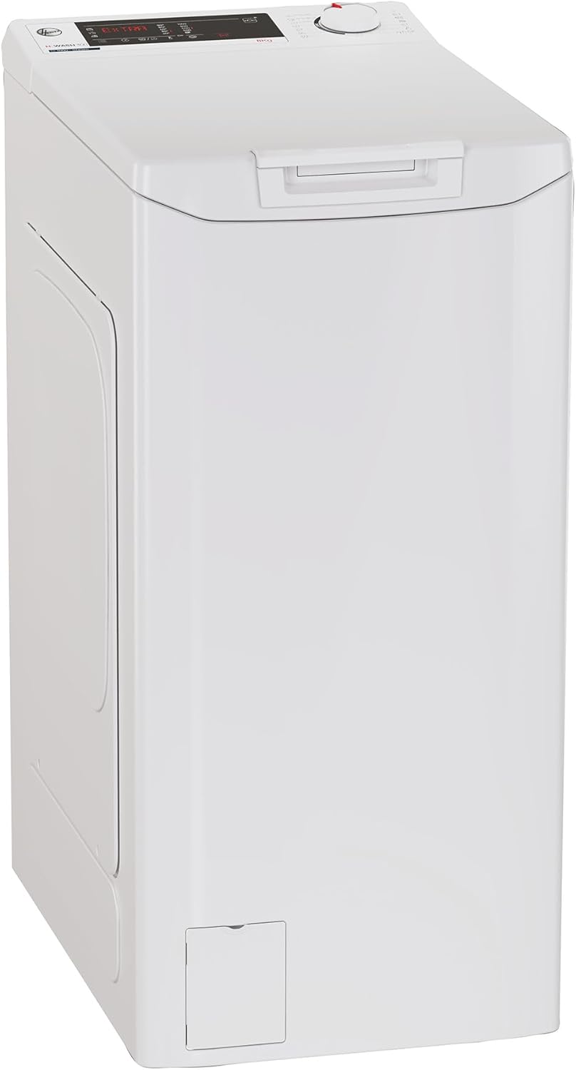 Hoover Toplader THOSQ085D2-S Washing Machine, 8 kg, 1000 rpm, Smart Operation with Wi-Fi and Bluetooth, Gentle Touch, Mix Power System, Start Time Delay, 17 Programmes, White