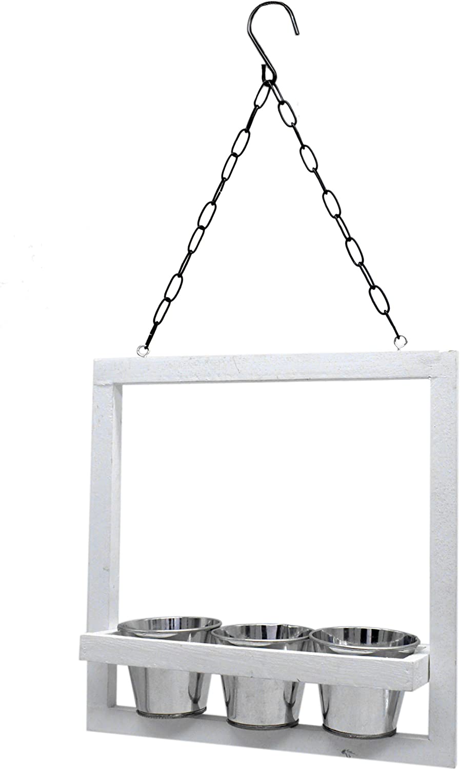 DARO DEKO Daro Decor ® Flower Pots In Wooden Frame For Hanging 30 X 30 Cm