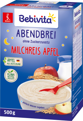 Bebivita Evening porridge milk rice pudding with apple from the 5th month, 500 g