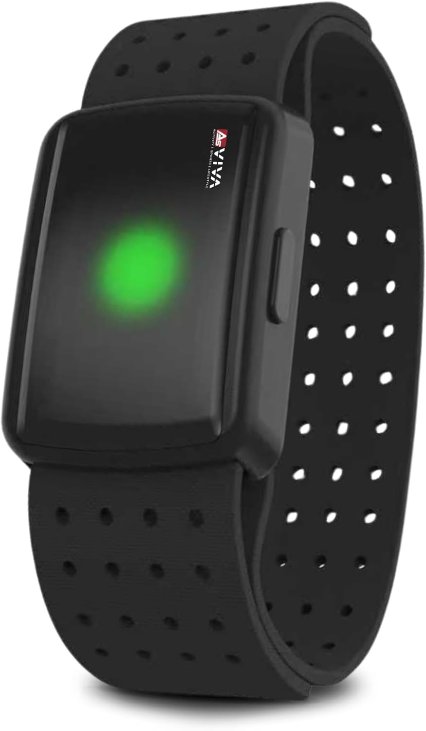 AsVIVA Store AsVIVA AWS2 Heart Rate Bracelet - Optical Pulse Sensor with LED Pulse Zones, Bluetooth & ANT+, Compatible with Fitness Equipment & Apps for Indoor and Outdoor Training