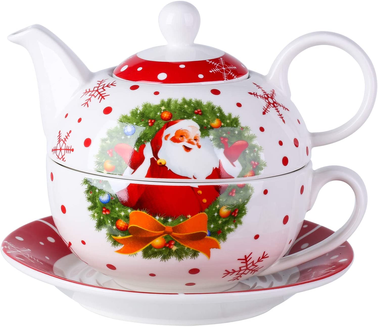 VEWEET, Dinner service set, porcelain crockery set, coffee service, dinner service for Christmas