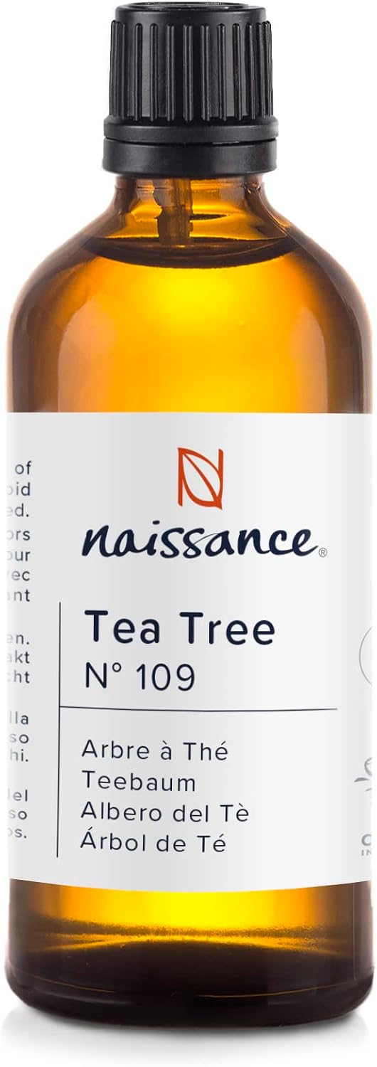 Naissance Tea Tree Oil (No. 109), 100 ml, Unadulterated Essential Oil, 100% Unadulterated for Natural Cosmetics, Aromatherapy, Oil Burners, Fragrance Oil for Aroma Diffusers
