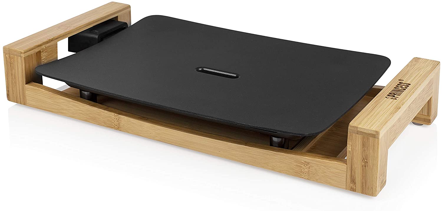 Princess Table Grill in Bamboo Design - Table Grill/Teppanyaki Grill with F