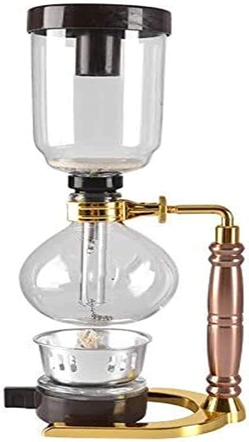 Gannon Front Kaffeemaschine, Siphon-Topf-Kaffee-Topf-Set Filter Home Siphon Hitzebeständige Glaskaffee-Topf-Handbuch Breaking-Kaffeemaschine
