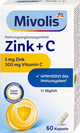 Mivolis Zinc + C capsules, 60 capsules, 38 g
