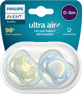 Philips Avent Schnuller Ultra Air silicone, blue/green, 0-6 months, 2 hours