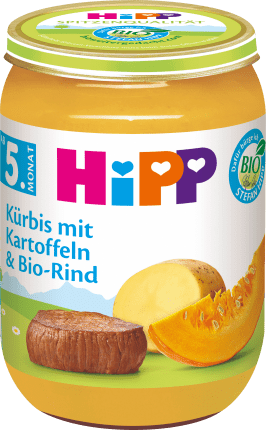 HiPP Menu Pumpkin with potatoes & organic beef from the 5th month, 190 g