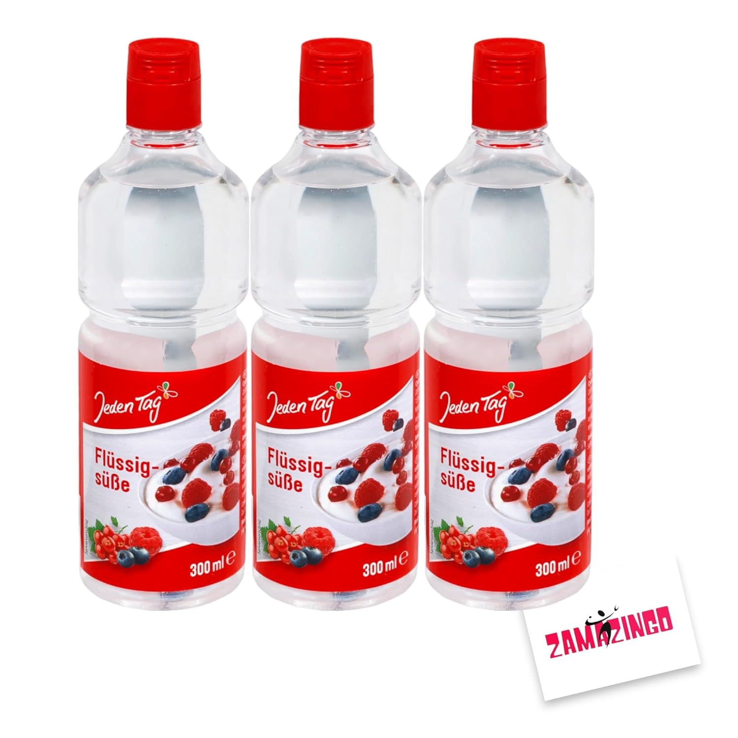 Everyday Sweetener Liquid 300 ml | Liquid Sweet Table Sweetener in Practical Bottle for Daily Enjoyment | Ideal for Cooking and Baking - Low Calorie + Zama4Zingo Card (Pack of 3)