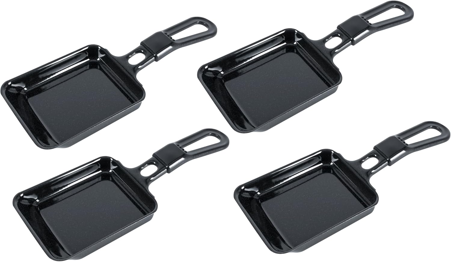 Steba 4 enamelled raclette pans, suitable for raclette models RC 2.1, 3, 4, 7, 8, made in Germany, set of 4