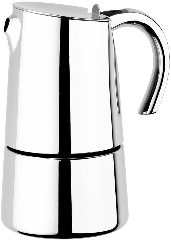 BRA Bella Coffee Machine in 18/10 Stainless Steel 4 tazas