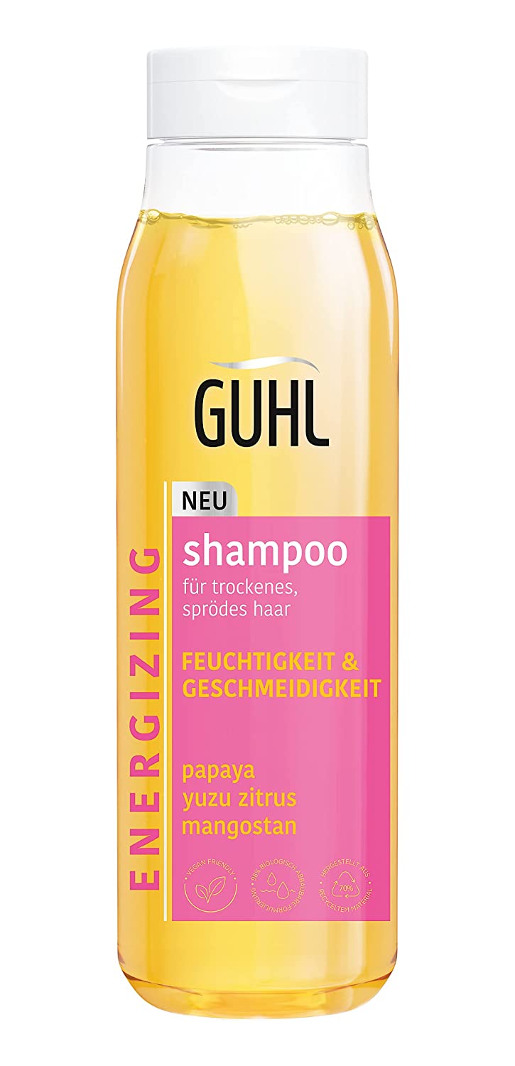 Guhl Energizing Shampoo - 300 ml - Moisture and Softness - For Dry, Brittle Hair, ‎green