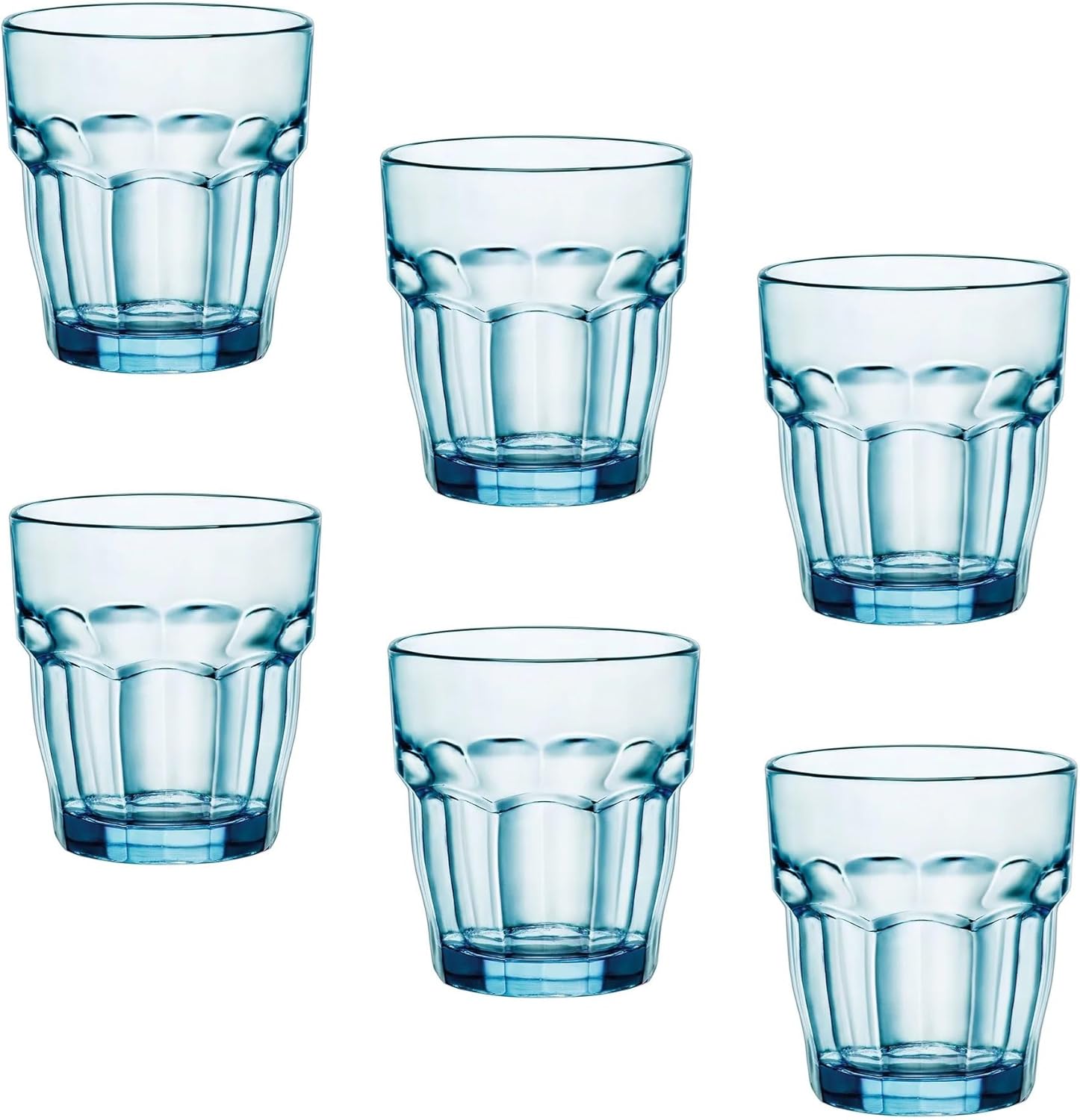 Bormioli Rocco Rock Bar Lounge Ice Whiskey 270ml Blue Tempered Glass Pack of 6