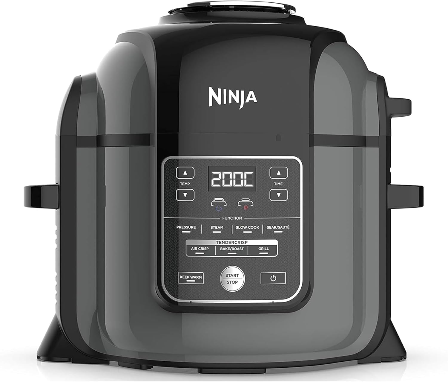 Ninja Panela Multicozinha Foodi OP350UK, 9 em 1, 6 L, panela de pressão elétrica e fritadeira de ar, aço escovado e preto