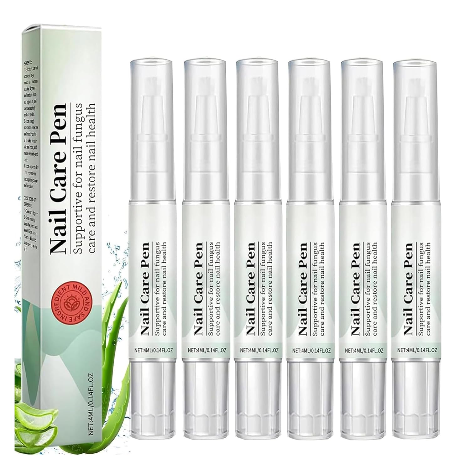 BlauHaus Pack of 6 Nail Care Pen, Nail Care Pen, Nail Fungus Pen, Austria for Nourished Fingernails, Promote Nail Growth & Toenails with Tea Tree Oil, Vitamin E & Aloe Vera
