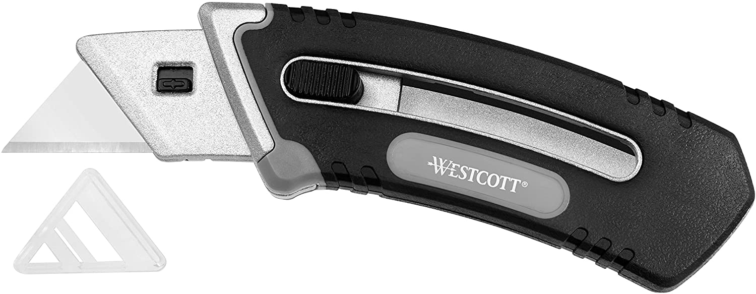 Westcott Universal Retractable Knife with Telescopic Mechanics and Automatic Blade Return E 84029 00 – Pack of 1
