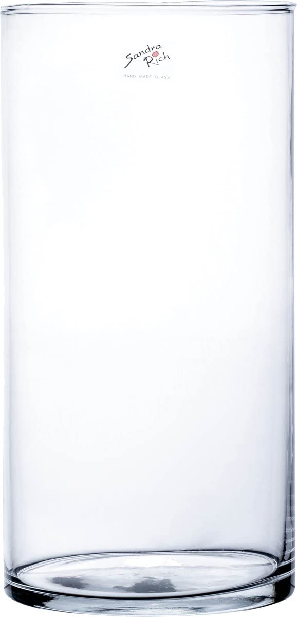 Sandra Rich 360002 Vase Glass, Transparent, 20 x 10 x 10 cm
