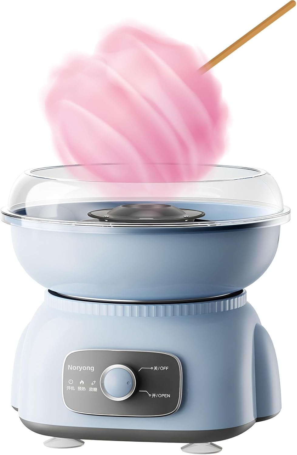 SYFUNLV Cotton Candy Machine, 500 W Electric Mute Cotton Candy Machine, with Transparent Splash Guard, Cotton Candy Machine with Quartz Heating Element, 24 cm, for Home, Children's Birthday (Blue)