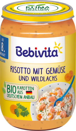 Bebivita Risotto with vegetables and wild salmon, from the 8th month, 220 g