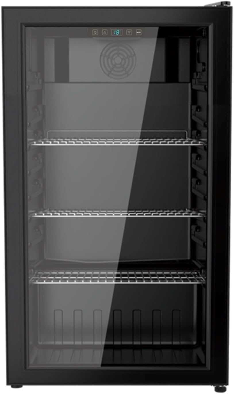 YUNA Cool-View GKS90B Glass Door Refrigerator, 89 L, Black