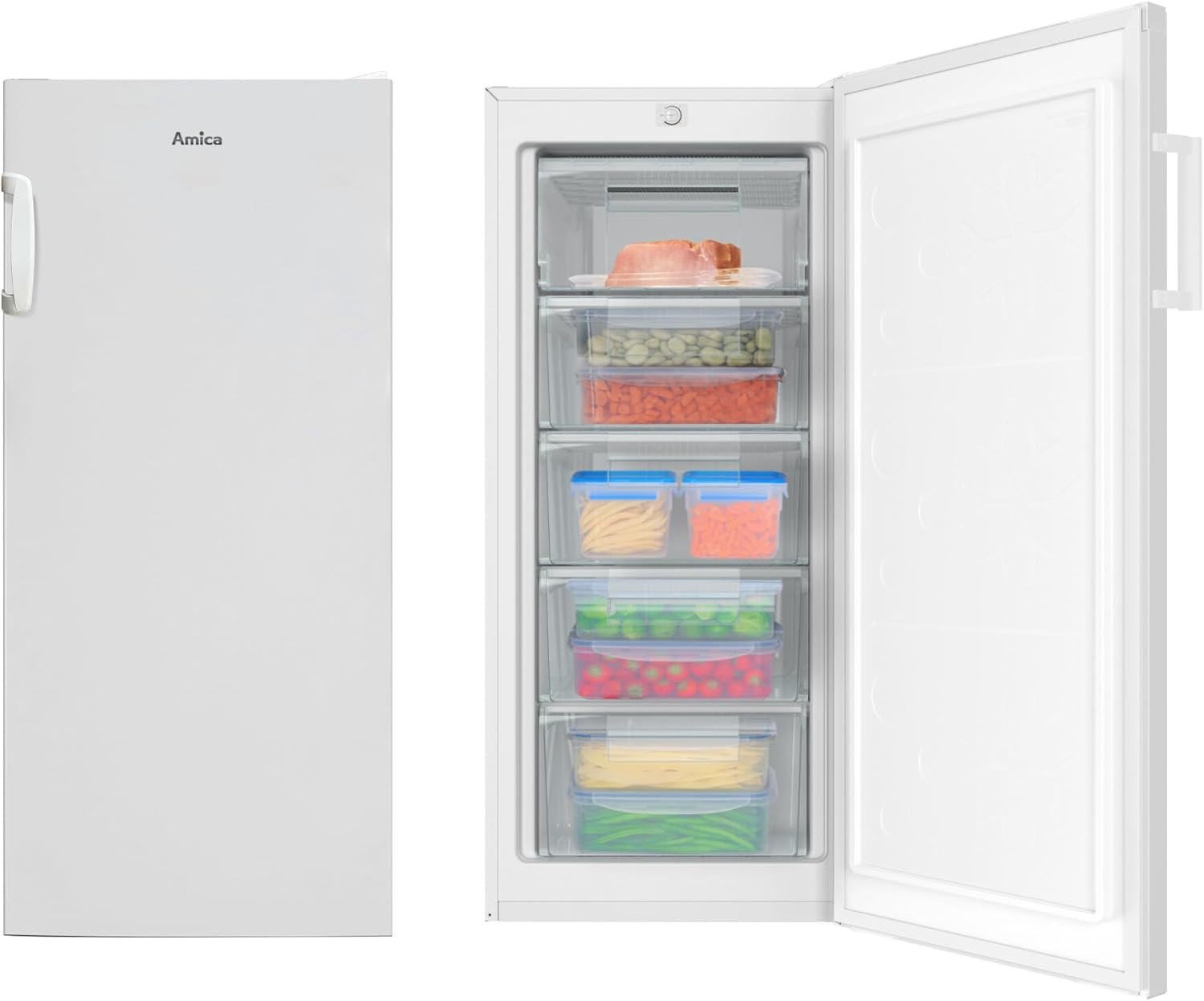 Amica Freezer 145 L 55 cm Wide Energy Efficiency Class C Freezer White 4 Drawers