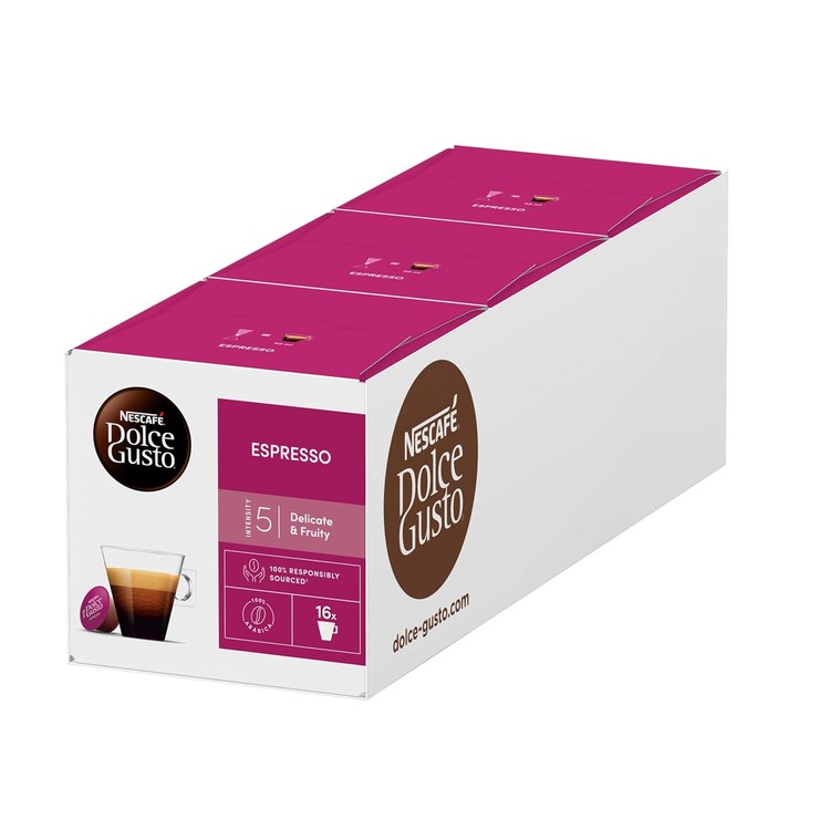 NESCAFÉ DOLCE GUSTO Espresso Coffee Capsules Pack of 3 (3 x 16 Servings)