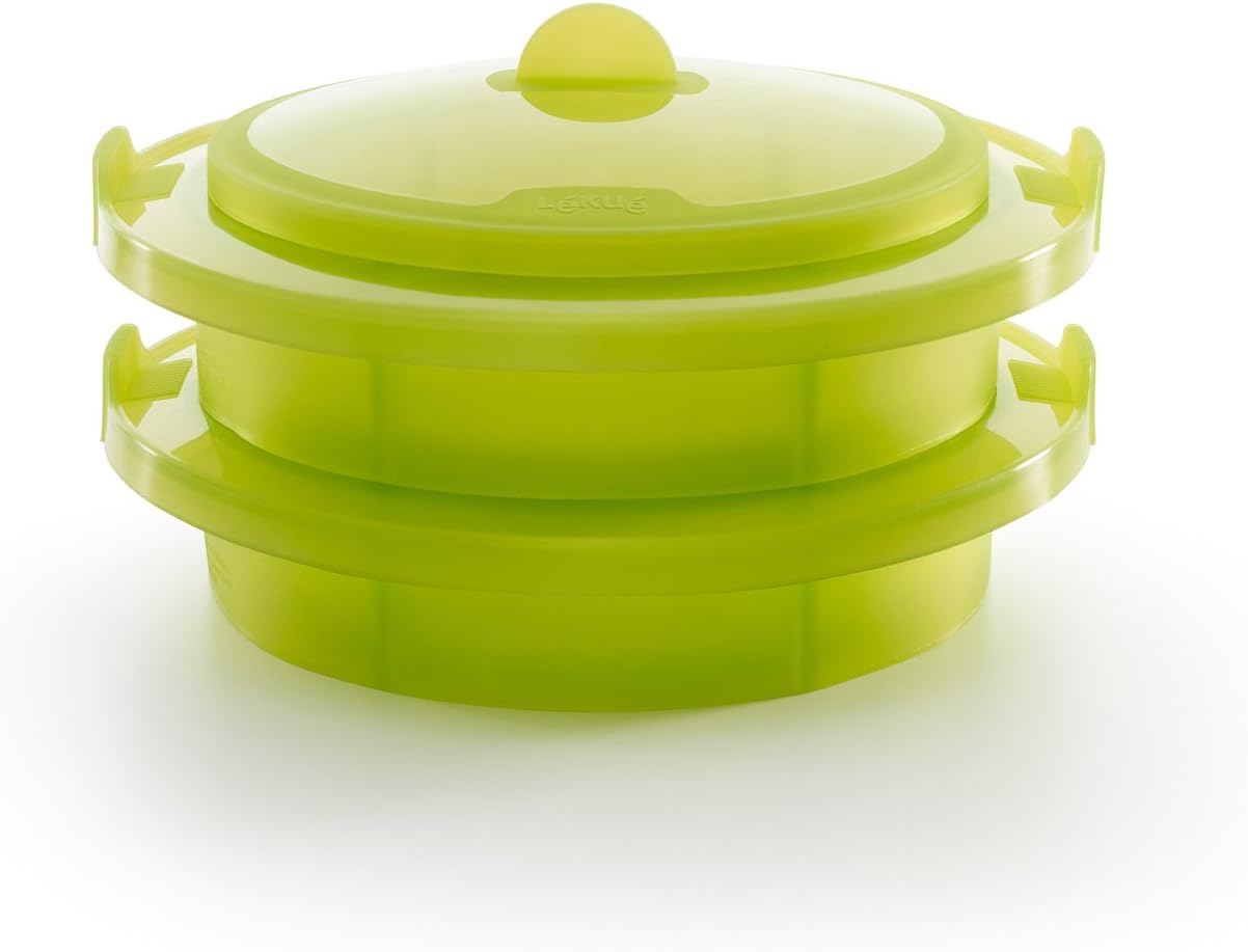 Lékué Steamer Attachment, Silicone, Green, XL