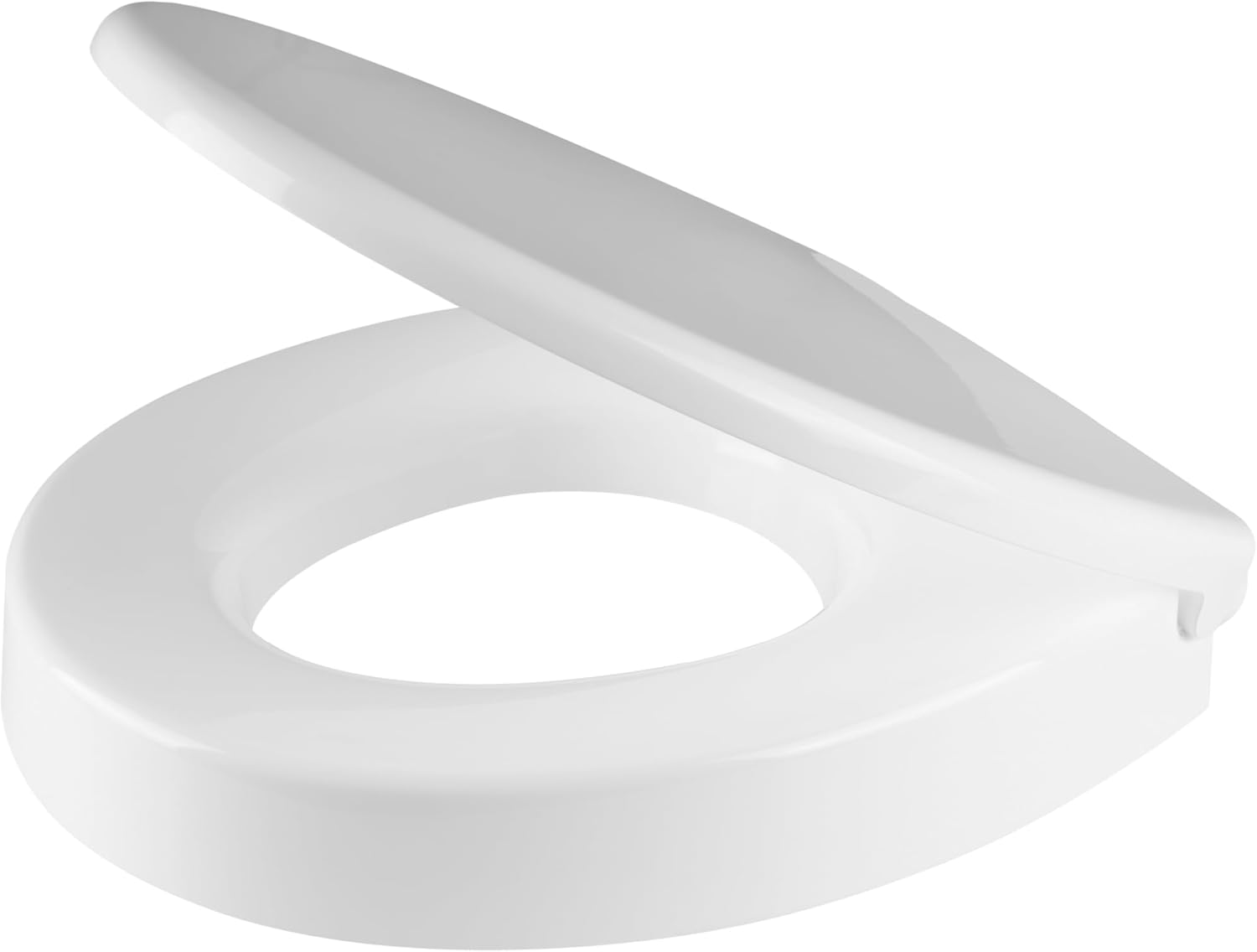 Grünblatt Store Grünblatt Health Care Toilet Seat - 8 cm Booster Seat with Enlarged Seat, Soft Close Mechanism, Extra Sturdy Attachment, Duroplast, White