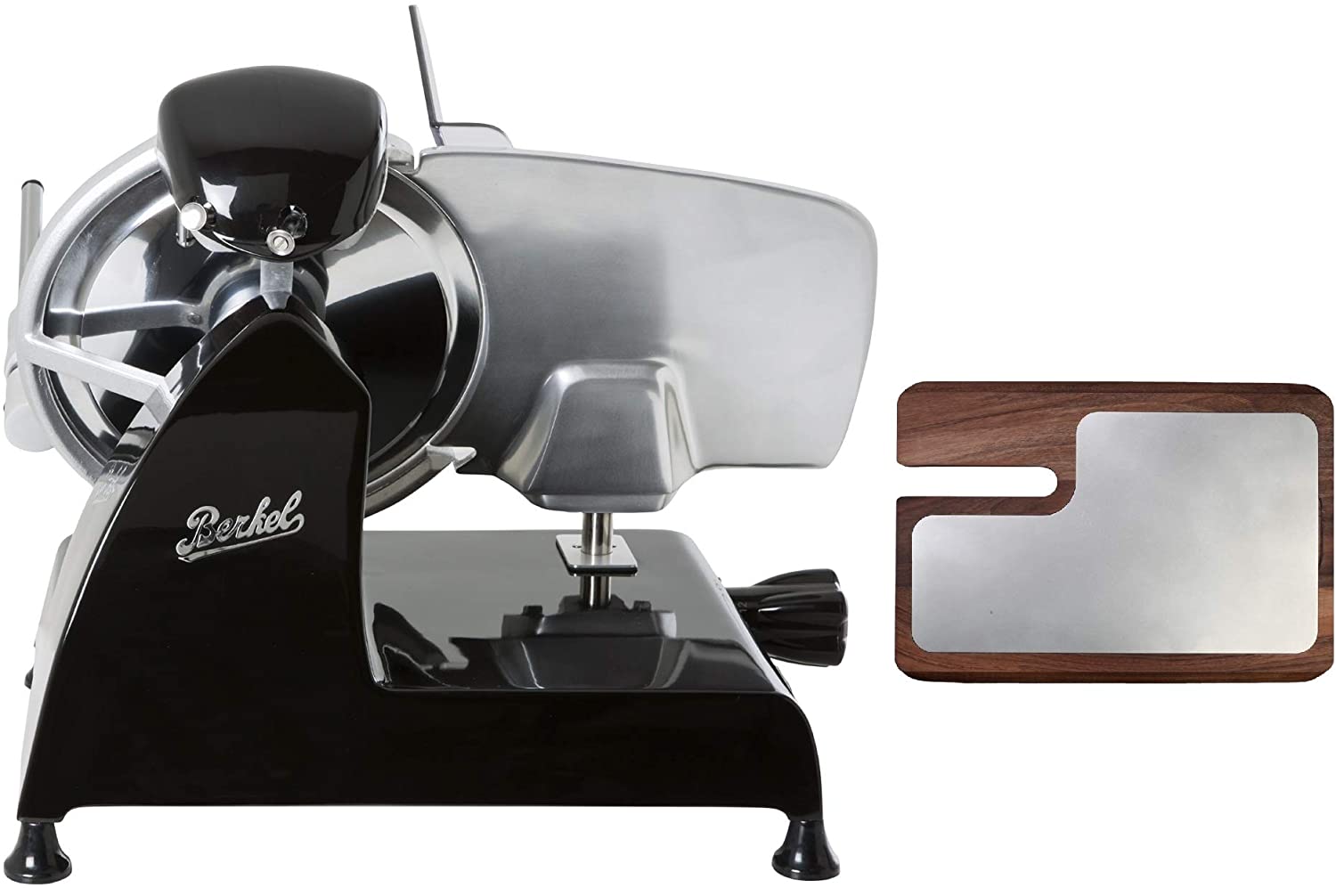 BERKEL-Red Line 220 slicer + chopping board made of ash and stainless steel